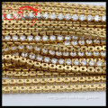 wholesale price brass cup chains with 3mm white cz gemstone